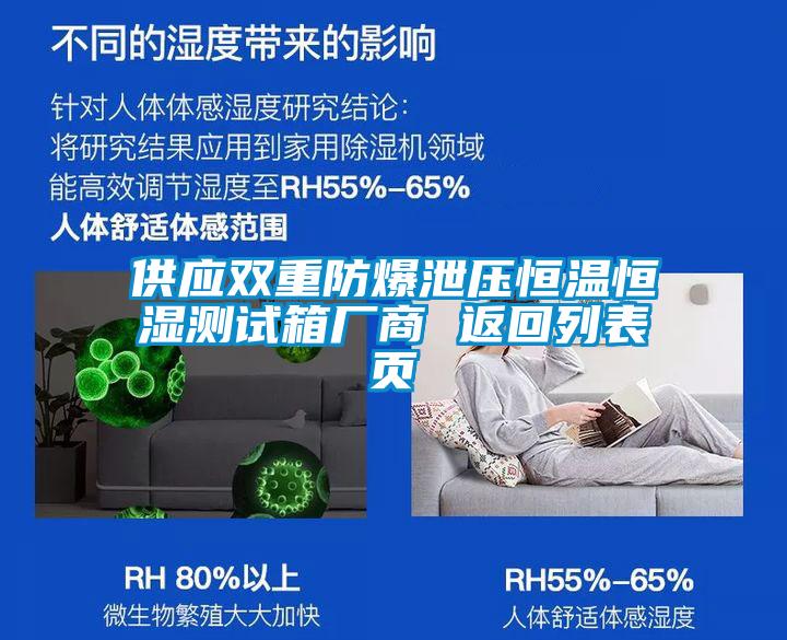供應(yīng)雙重防爆泄壓恒溫恒濕測(cè)試箱廠商 返回列表頁