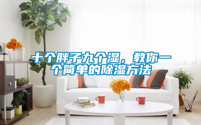 十個胖子九個濕，教你一個簡單的除濕方法