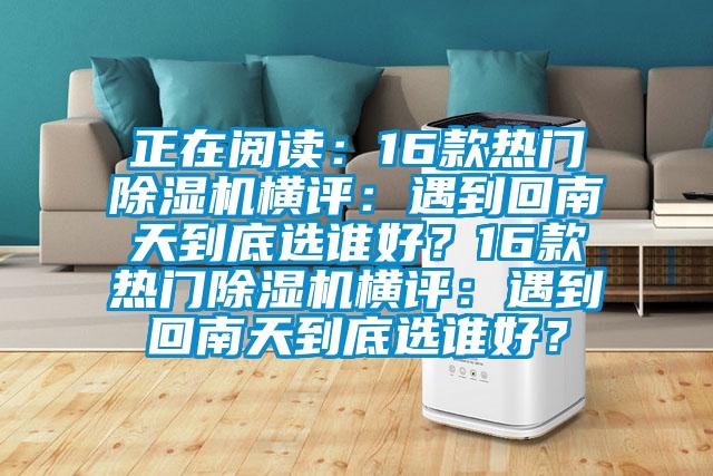 正在閱讀：16款熱門除濕機橫評：遇到回南天到底選誰好？16款熱門除濕機橫評：遇到回南天到底選誰好？