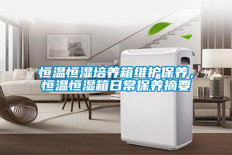 恒溫恒濕培養(yǎng)箱維護(hù)保養(yǎng)，恒溫恒濕箱日常保養(yǎng)摘要