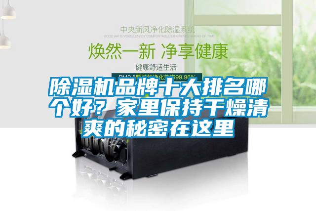 除濕機品牌十大排名哪個好？家里保持干燥清爽的秘密在這里